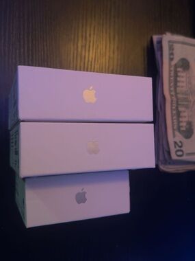 Apple White Accessory Boxes with Silver Logos